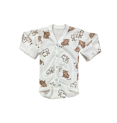 Baby Bear Print Snap Bodysuit – 100% Cotton 🐻