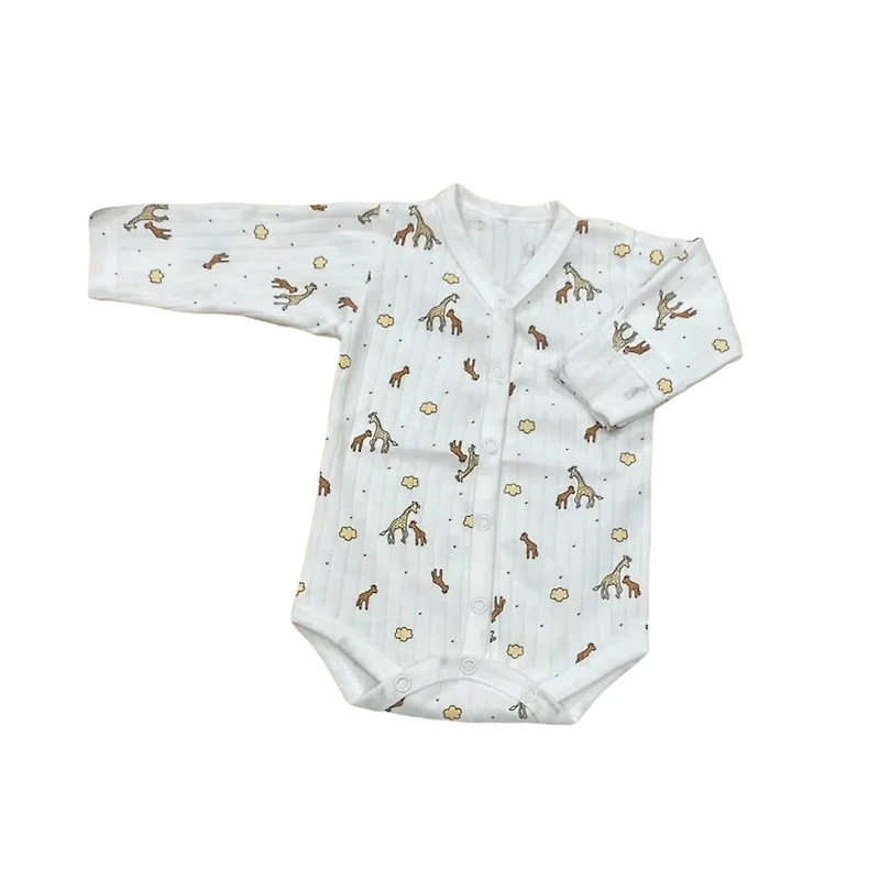 Baby Giraffe Print Snap Bodysuit – 100% Cotton 🦒