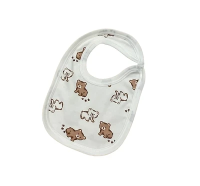 Baby Bear Print Bib – 100% Cotton 🍼