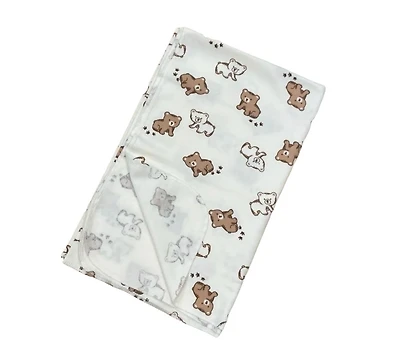 Baby Bear Print Blanket – 100% Cotton 🧸