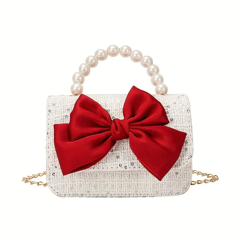 Elegant Girl's Pearl Handle Purse