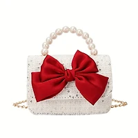 Elegant Girl's Pearl Handle Purse