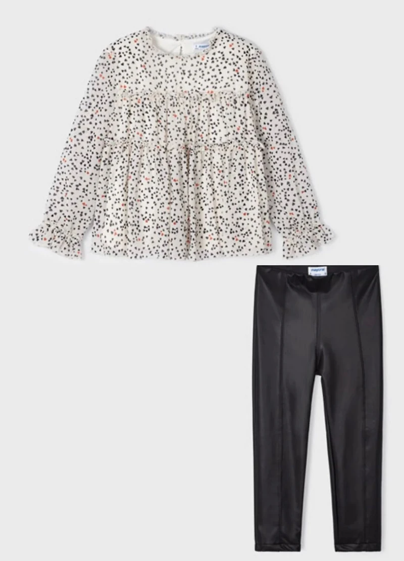Mayoral blouse and leggings set