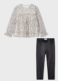 Mayoral blouse and leggings set