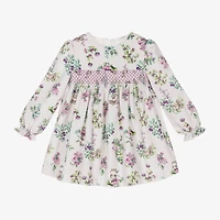 Girls Ivory Floral Print dress