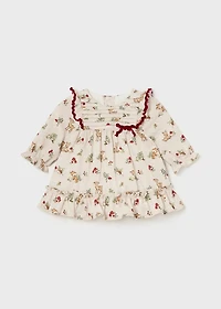 Baby Girl Floral Ruffle Dress.
