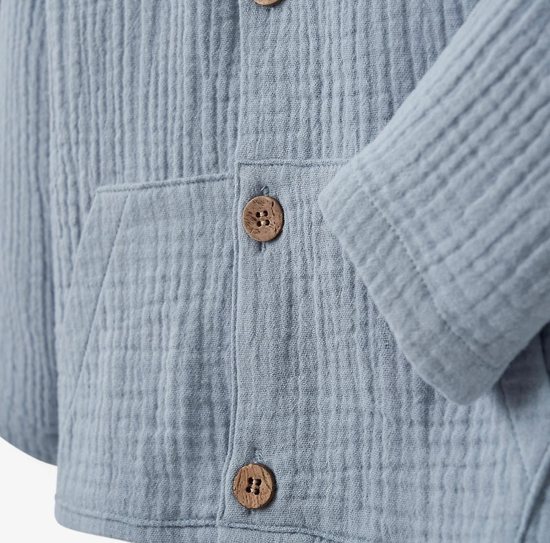 Muslin hoodie with short set