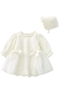 Christening Baptism Dress with Bonnet