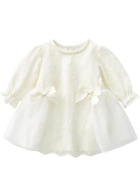 Christening Baptism Dress with Bonnet