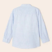 Long Sleeve Striped Mao Collar Shirt