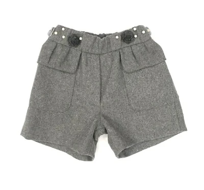 Embellished Waist Wooly Shorts