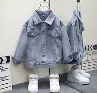 Rabbit Beading Print Denim Jacket