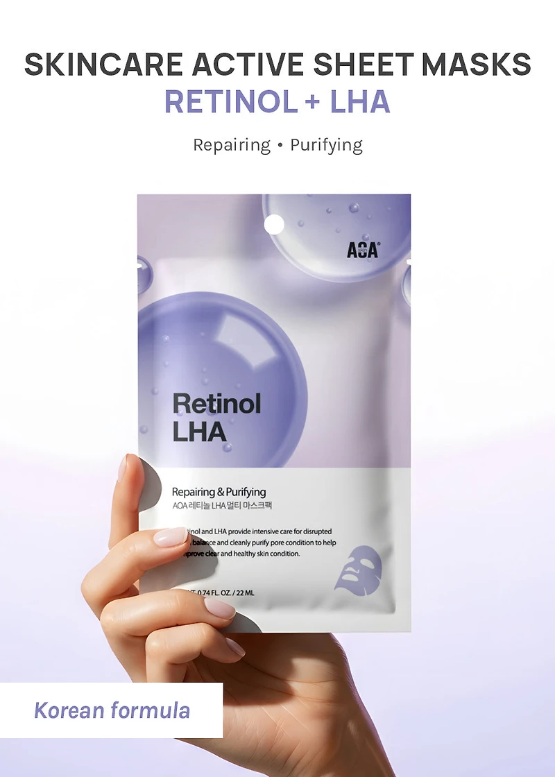 AOA Skin Retinol + LHA Sheet Mask