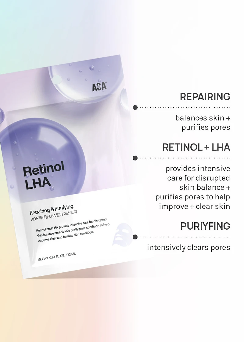 AOA Skin Retinol + LHA Sheet Mask
