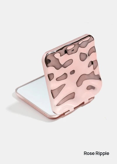 AOA Double-Sided Compact Mirror – Metallic Wave