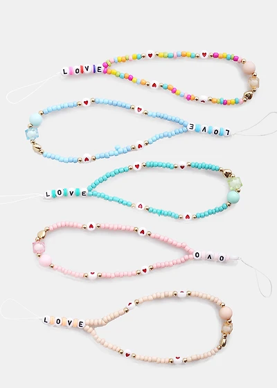 Colorful Love Phone Wristlet Strap