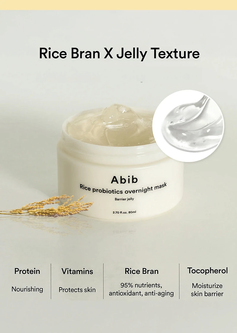Abib Rice Probiotics Overnight Mask Barrier Jelly 80ml