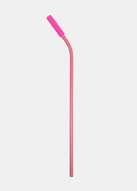Official Key Items ReUse Metal Straw: Pink Long Bent