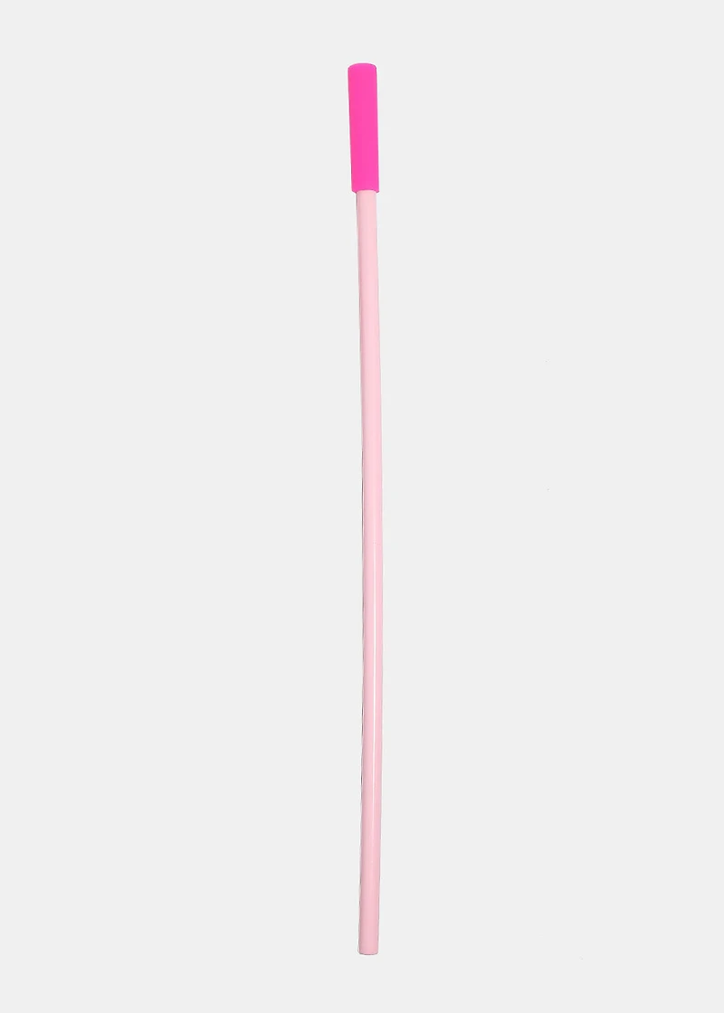 Official Key Items ReUse Metal Straw: Pink Long Straight