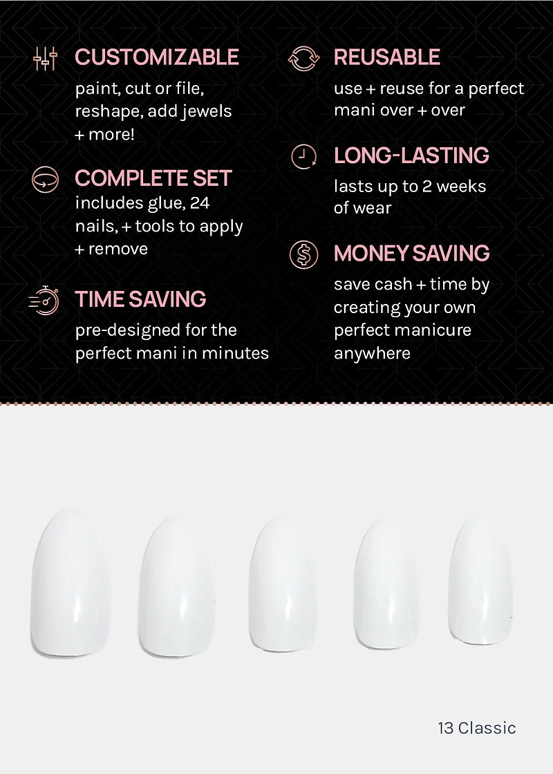 AOA Pro Press-On Nails: 13 Classic