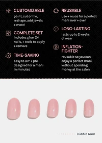AOA Pro Press-On Nails: Bubble Gum