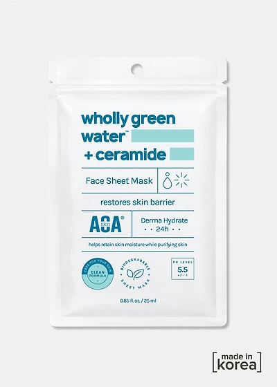 AOA Skin Wholly Green Water + Ceramide Sheet Mask