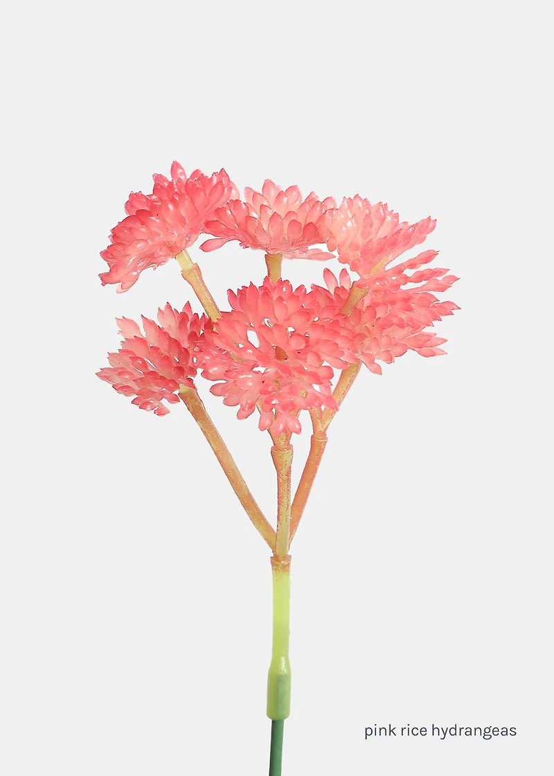 Official Key Items Artificial Succulents - Pink Rice Hydrangeas