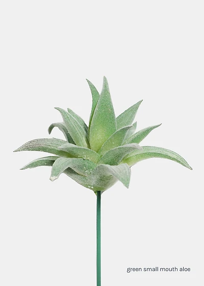 Official Key Items Artificial Succulents - Green Small Mouth Aloe