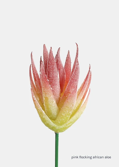 Official Key Items Artificial Succulents - Pink Flocking African Aloe