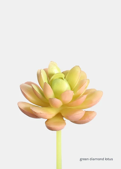 Official Key Items Artificial Succulents - Green Diamond Lotus