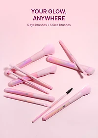 AOA 10-Piece Aurora Glow Brush Set + Travel Case