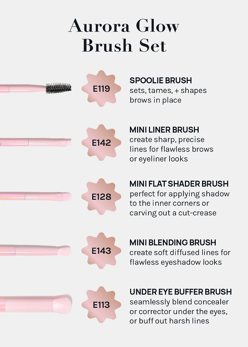 AOA 10-Piece Aurora Glow Brush Set + Travel Case