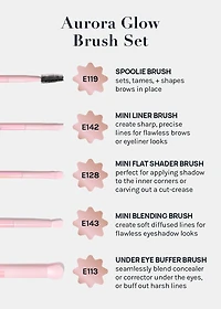 AOA 10-Piece Aurora Glow Brush Set + Travel Case