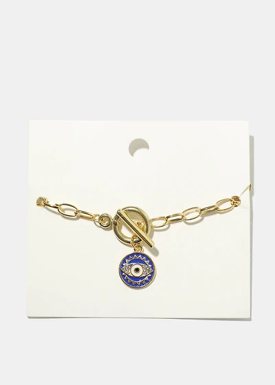 Evil Eye Toggle Chain Bracelet