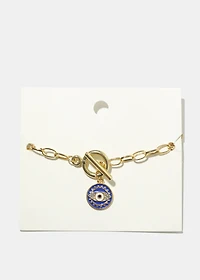 Evil Eye Toggle Chain Bracelet