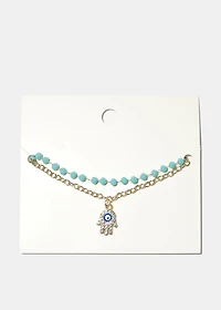 Rhinestone Hamsa Hand Bracelet