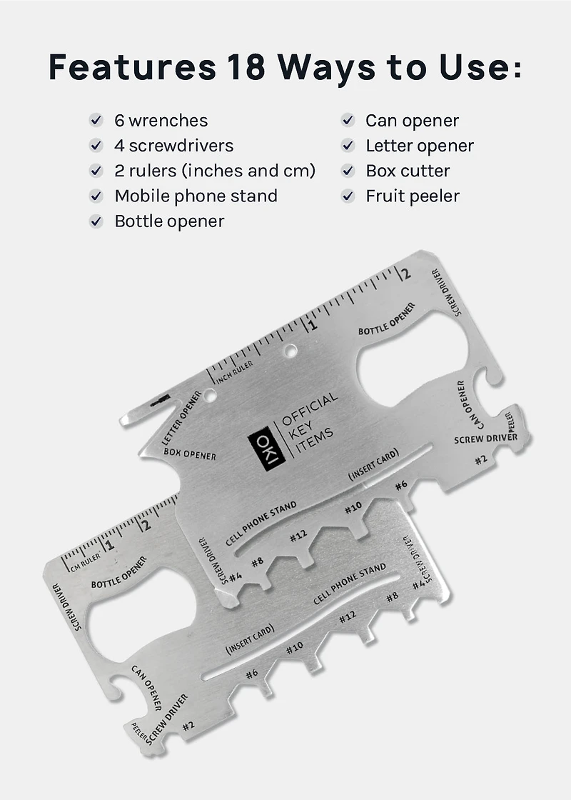 Official Key Items: 18 Multi-Tool Pocket Card