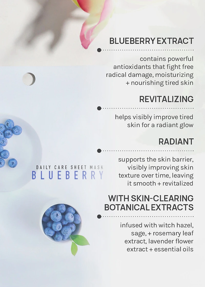 AOA Skin Blueberry Daily Care Sheet Mask