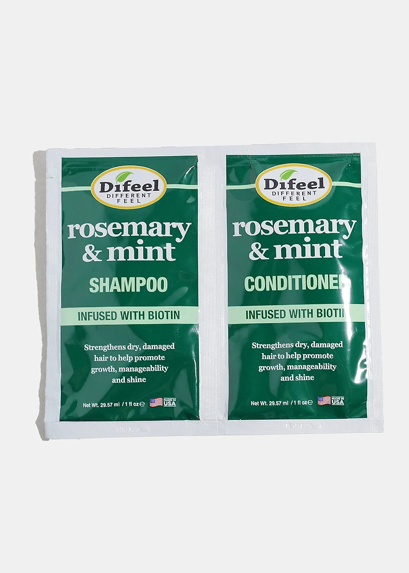 Difeel Rosemary & Mint Shampoo & Conditioner Packet