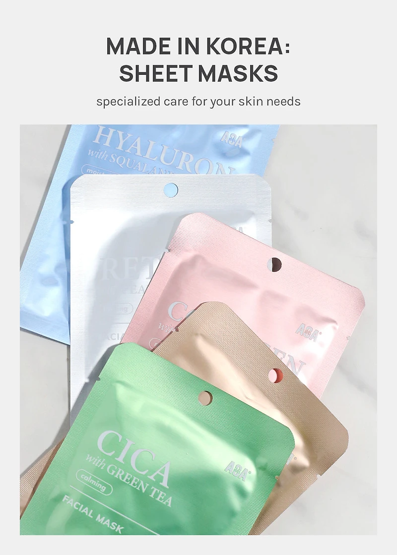 AOA Skin Cica with Green Tea Calming Facial Mask