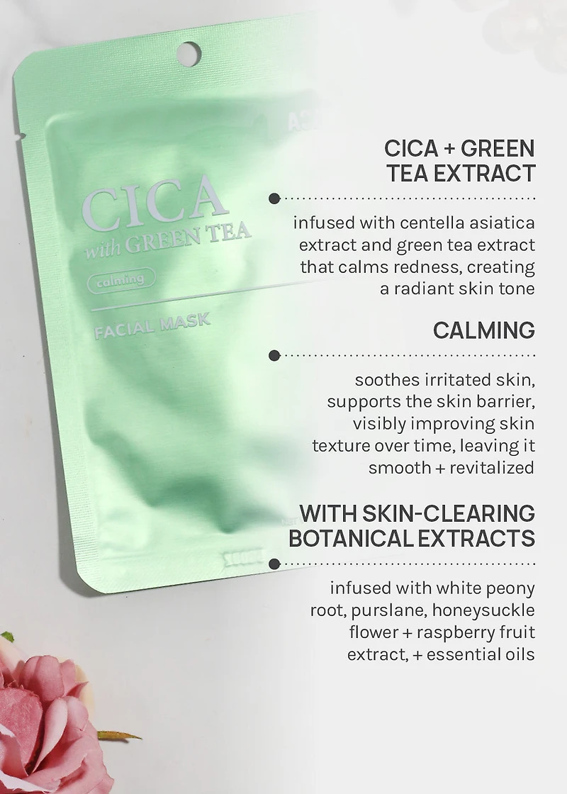 AOA Skin Cica with Green Tea Calming Facial Mask