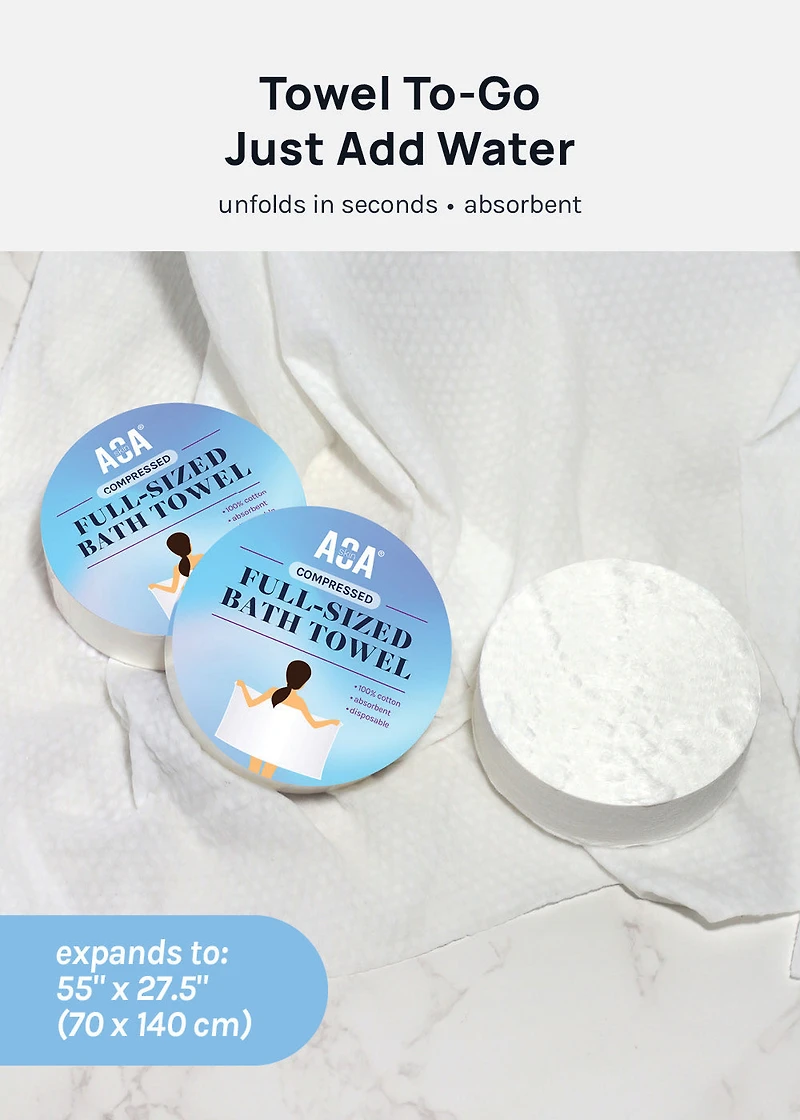AOA Skin Compressed Full-Sized Bath Towel