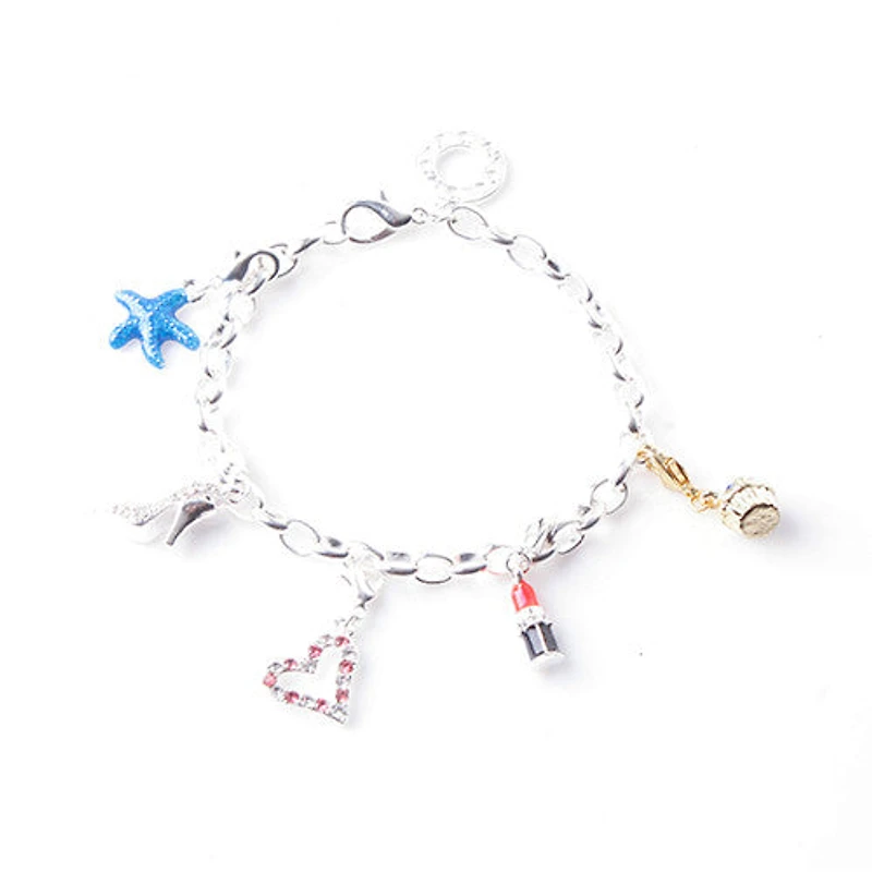 Silver Clear Italic Initial Dangle Charm