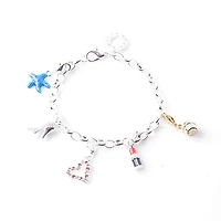 Silver Clear Italic Initial Q Dangle Charm