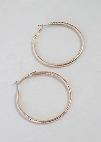 Textured Gold Hoop Earrings