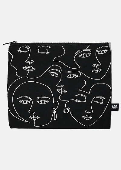 A+ Large Canvas Bag -Artistic Faces