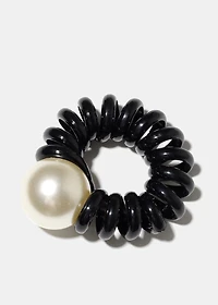Spiral Hair Tie with Pearl