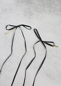 Cute 2 PC Thin Hair Bow Pins