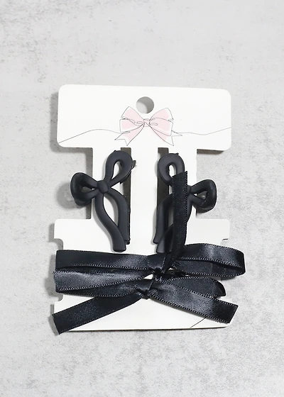 Small Bow Hair Clip Set