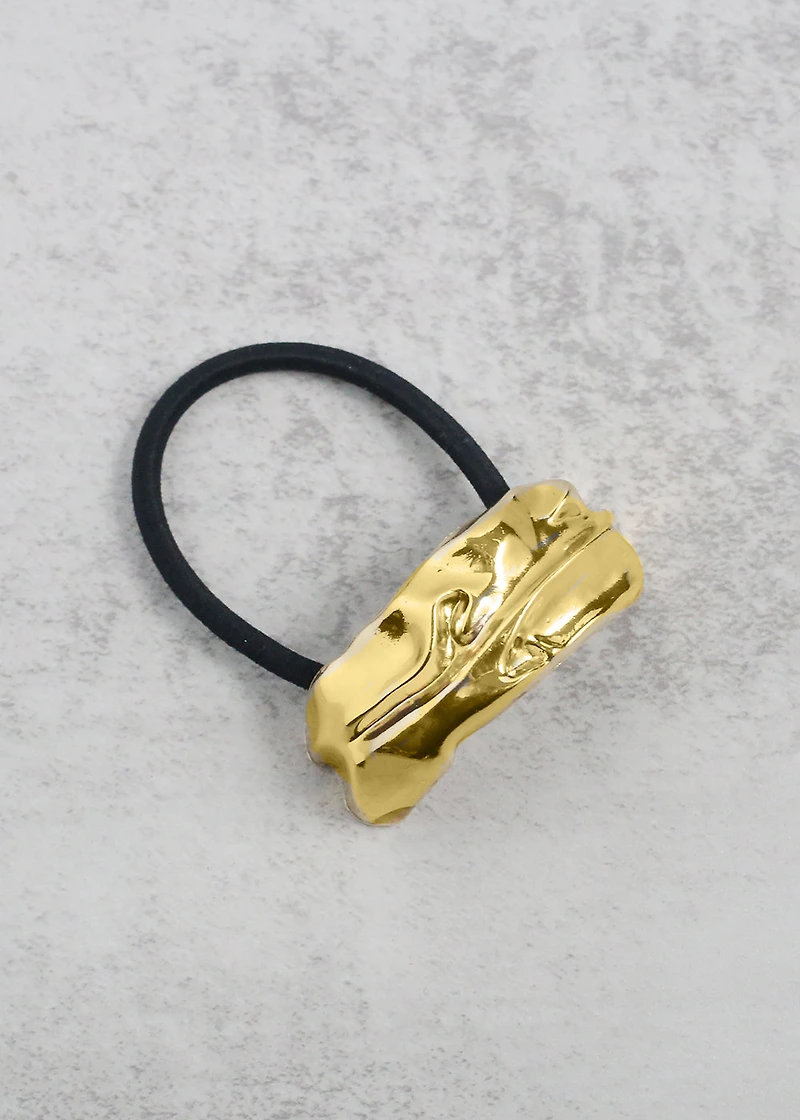 Modern Gold Metal Hair Tie